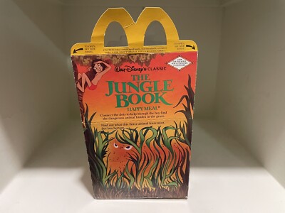 McDonalds Vtg Disney Jungle Book Fast Food Happy Meal Box