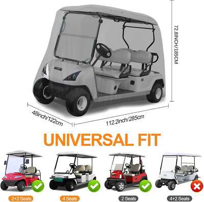 Wasserdichte Golfwagen-Abdeckung 600D – Universell Für 4-Personen-Golfcarts Von Yamaha, Club Car, EZGO & Mehr