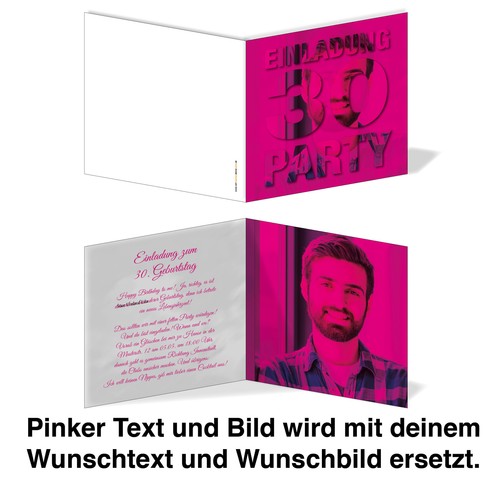 Einladungskarten Geburtstag Einladung - 30. Geburtstag eigenes Bild - Picture 4 of 4