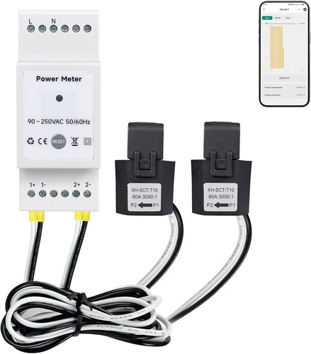 Smart Energy Monitor. Tuya Smart Life, Single Phase, Real-Time Voltage & Current