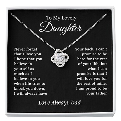 To My Daughter Necklace, Daughter Father Necklace, Daughter Gift From Dad