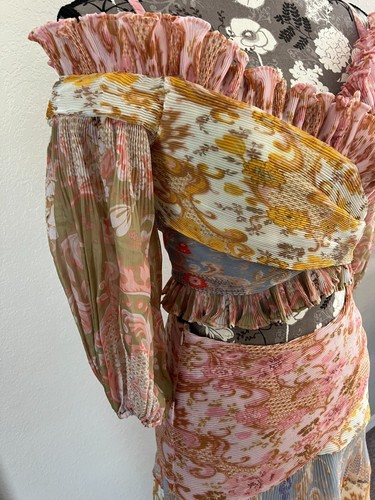 Zimmermann Postcard Pleated Midi Skirt and Top Set - Size 1 (US sz 8) pastel EUC - Picture 4 of 15