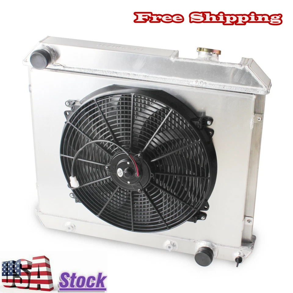 3Row Radiator&Fan For 1963-1966 Chevy C/K 10 20 Oldsmobile F85 Deluxe 5.4L V8 Foto 2 de 4