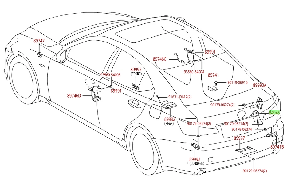 LEXUS OEM FACTORY TRUNK RELEASE SWITCH 2006-2012 IS250 / IS350 - Image 4 of 4