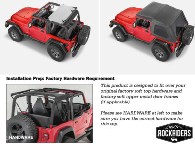 Frameless Bowless Soft Top Tinted Window for 1997-2006 Wrangler TJ