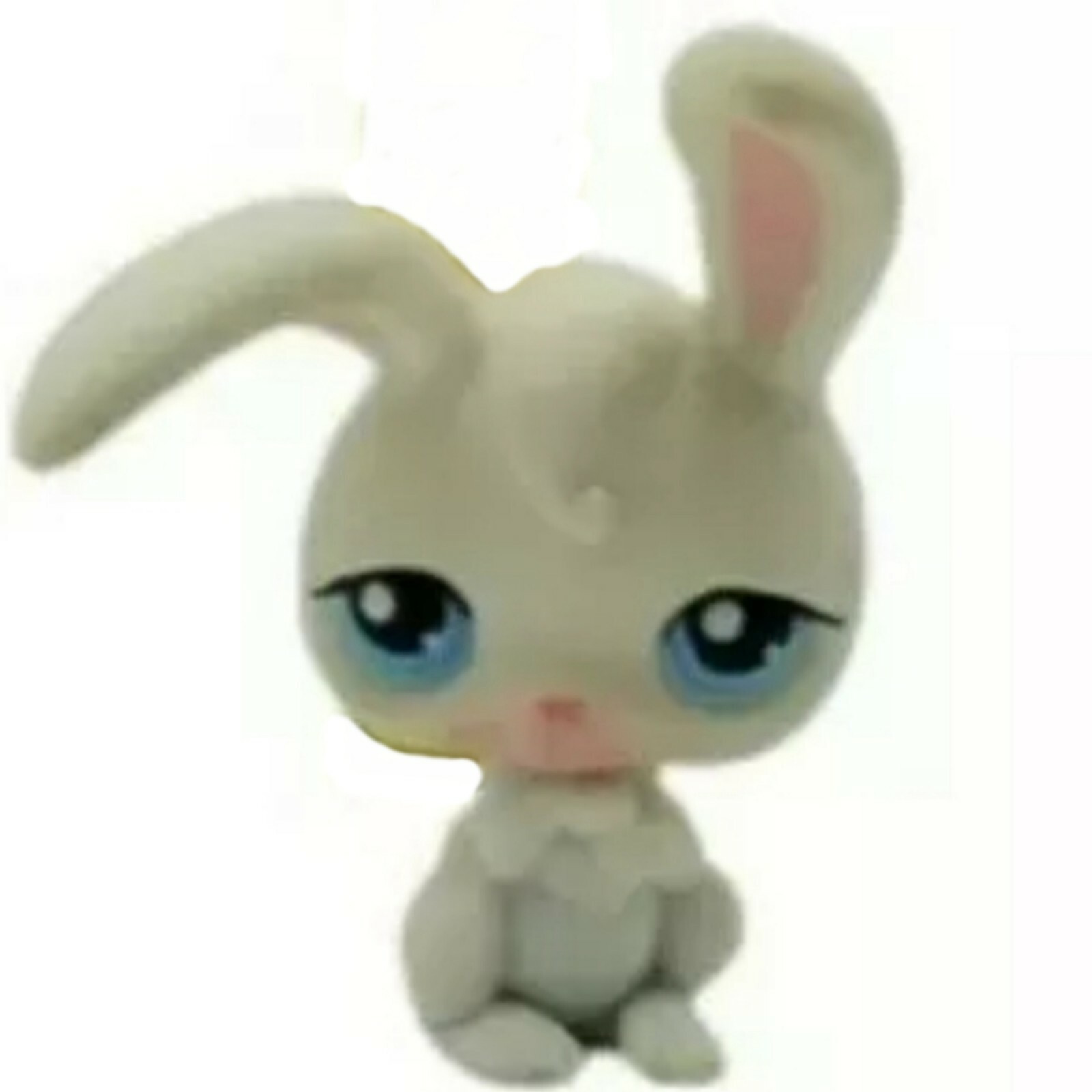 Littlest pet shop LPS White Bunny Pink Ears Blue Eyes foot 49
