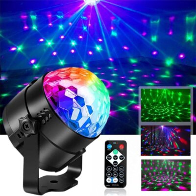 LED Diskokugel DJ Partylicht RGB mit Fernbedienung Disco Lichteffekte für Kinder