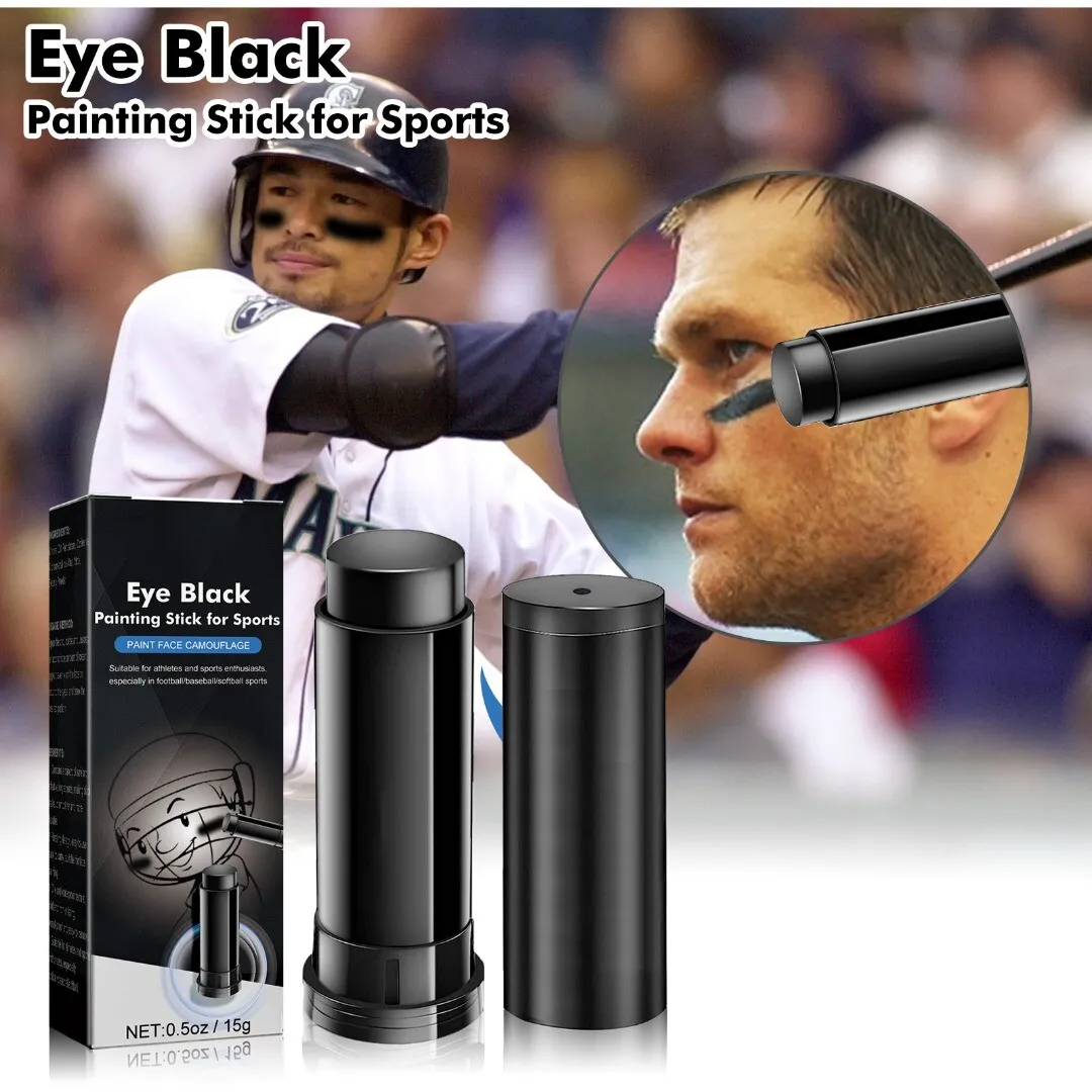 Eye Black Stick for Sports,Easy to Color Black Face Paint,Eye Black Football /Baseball/Softball,Football Stick Baseball/Softball Accessories,Eye Black  for Lip Smacking and Face Painting 