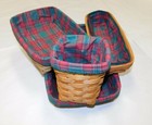 Set of 4 Longaberger Baskets, Deck the Halls Liners, Protector, 2000 & 2003