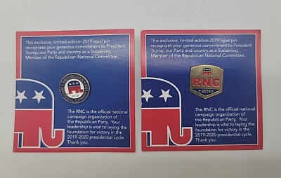Set Of 2 Republican National Committee Lapel Pins 2019 RNC President Trump
