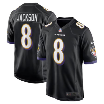 Lamar Jackson #8 - Baltimore Ravens Black Jersey