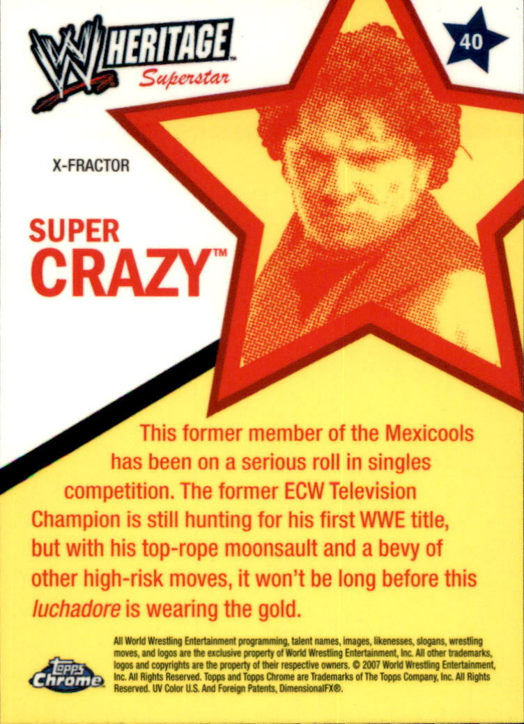 Super Crazy 2007 Topps Chrome WWE Heritage X-Fractor Card #40 | eBay