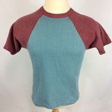 VINTAGE Two Tone 50s 60s SHORT SLEEVE IVY LEAGUE PENNEYS TOWNCRAFT SWEATSHIRT M