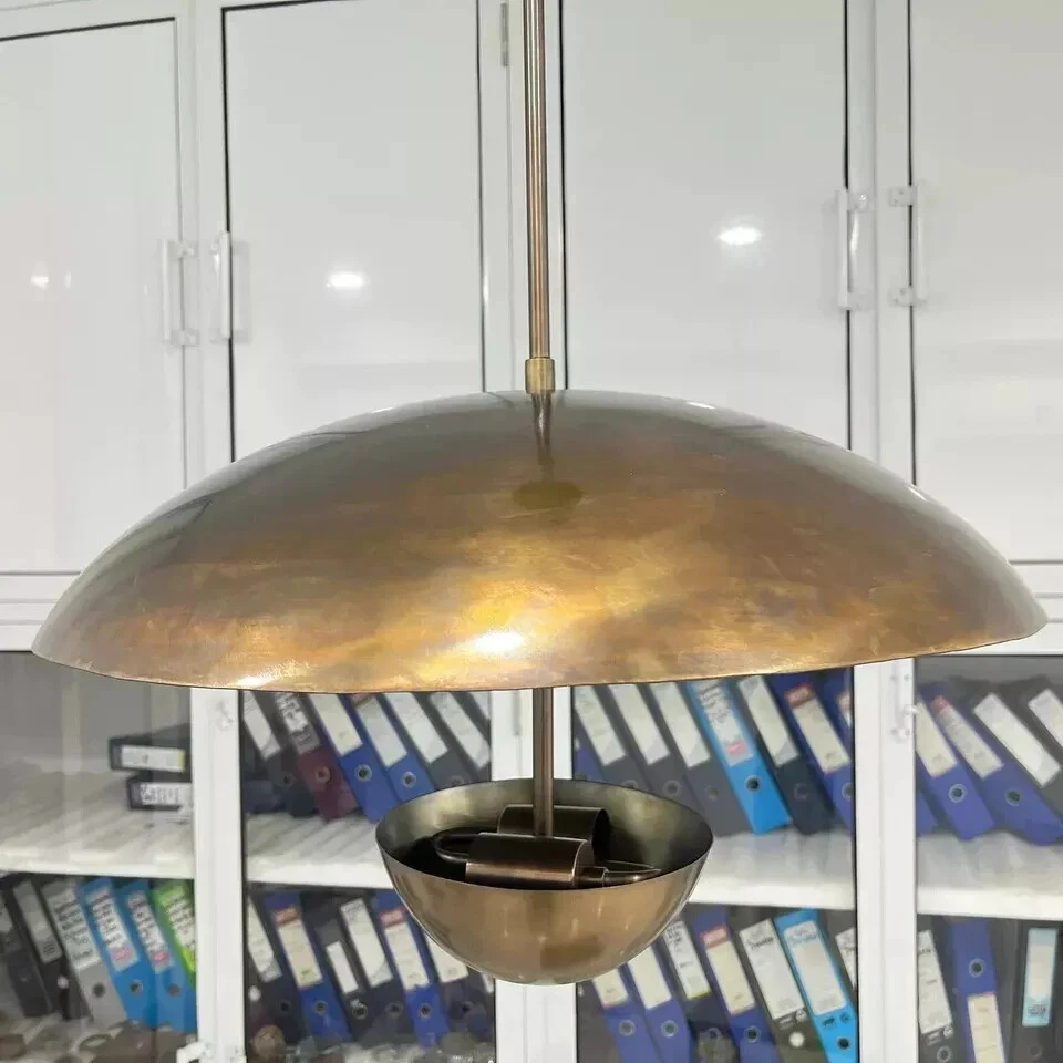 Lámpara de techo moderna de montaje empotrado con 2 luces colgante cúpula lámpara de mediados de siglo Foto 3 de 4