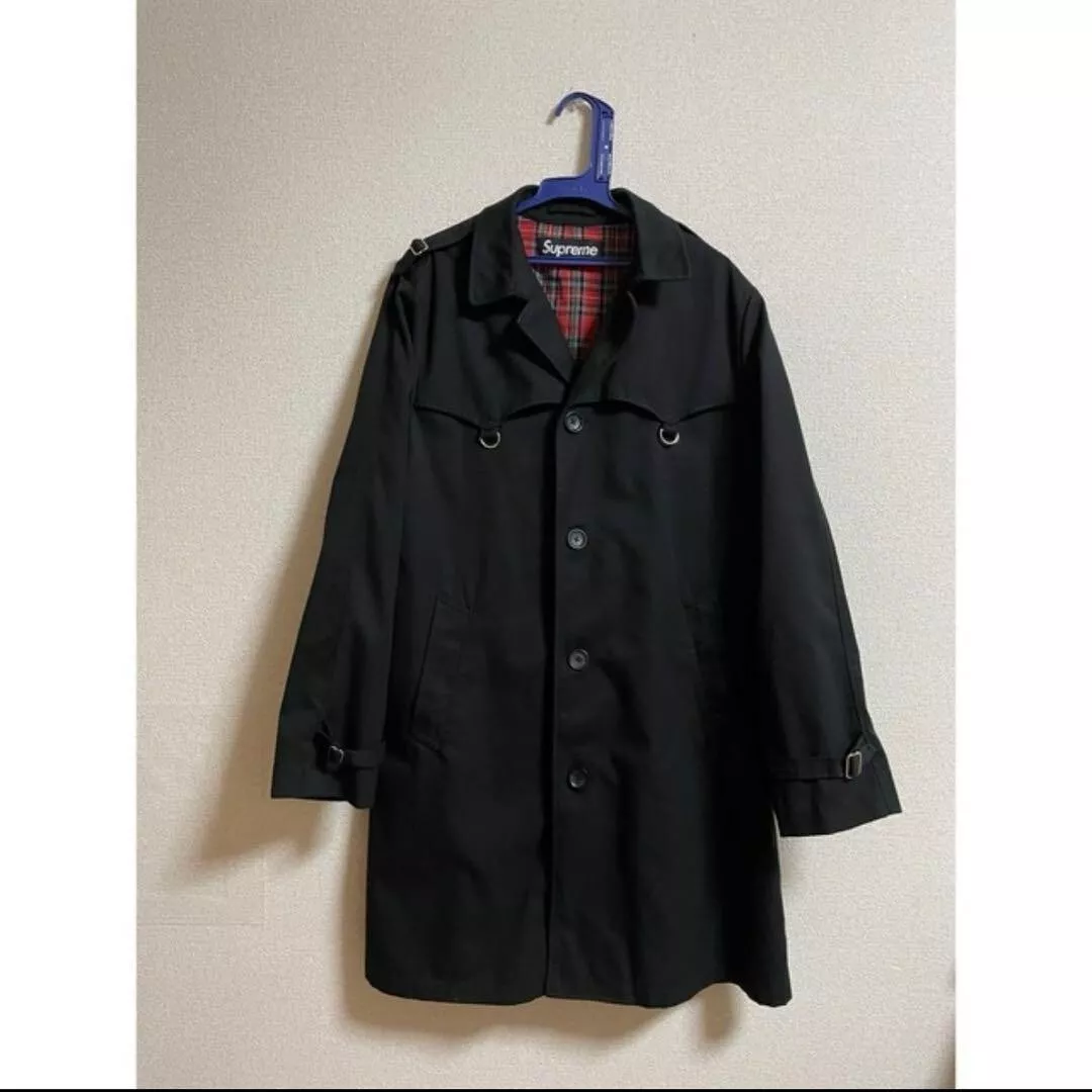 Trench coat Supreme 19ss D Ring doublure carreaux noir occasion du Japon taille M