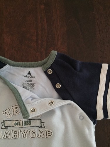 Babygap One Piece Lined Romper Light Blue Size 3-6 Months Boy - Picture 4 of 9
