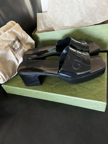 NIB 100% Authentic Women's Gucci Logo Sandals Size 38 CUTE SUMMER $360 MSRP - Picture 6 of 10
