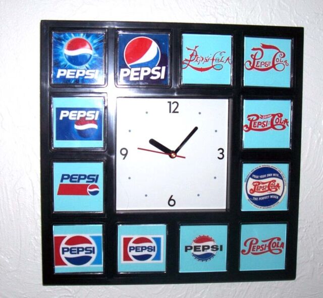 The History of Pepsi Cola Soft Drink Clock with 12 pictures