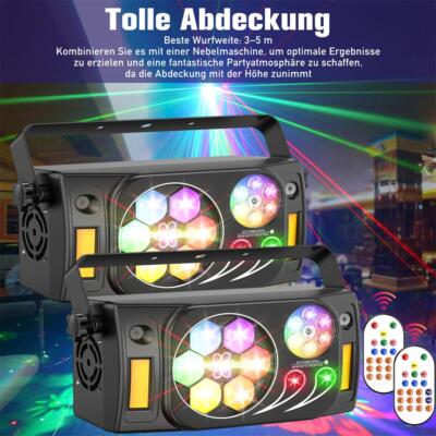 2x RGB Laser Projektor DMX Bühnenbeleuchtung Strobe Beam Disco Party Lichteffekt