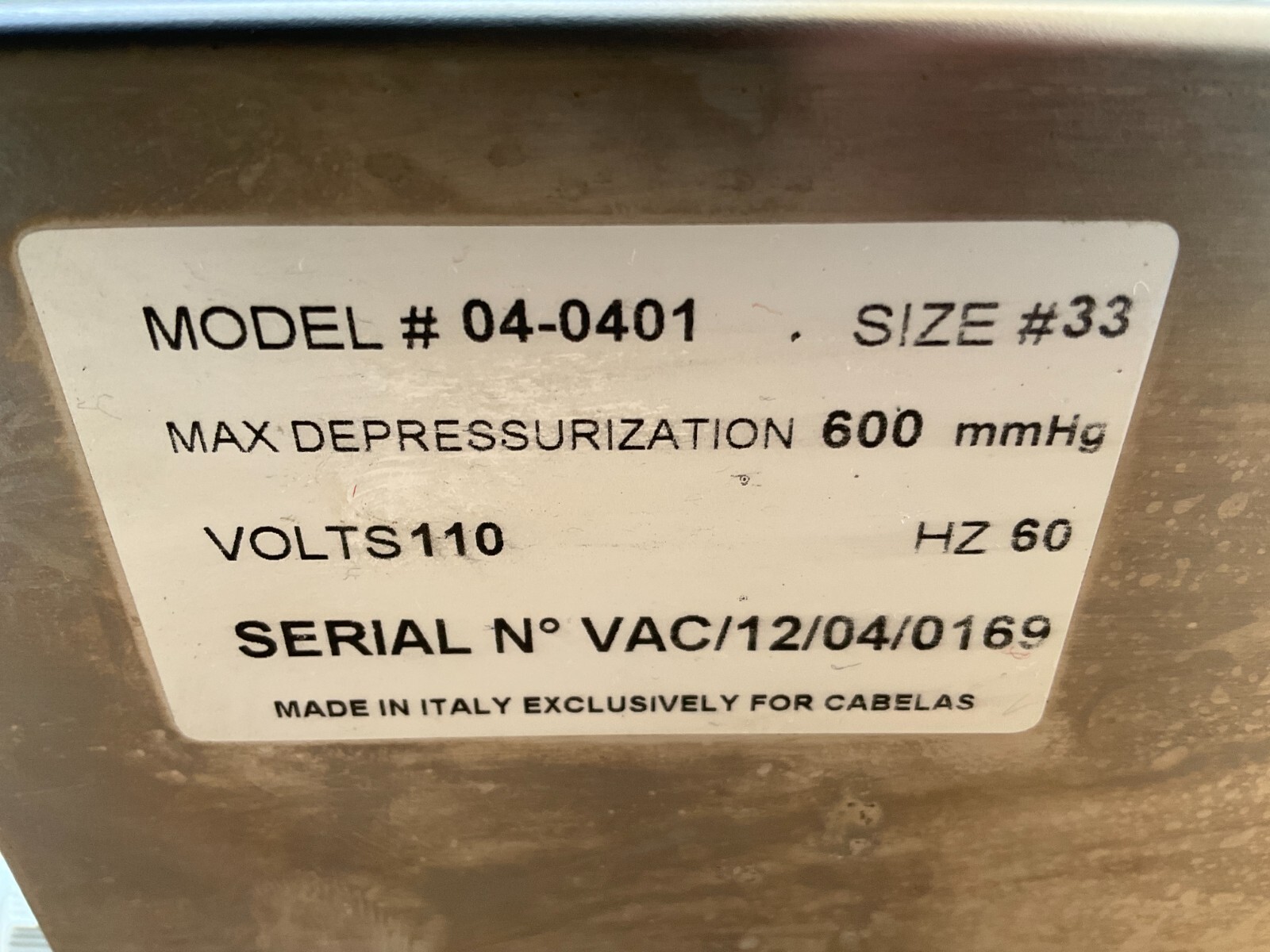 Cabelas V33 Auto Vacuum Sealer 12" Model 040401 eBay