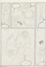 DALE KEOWN INCREDIBLE HULK ORIGINAL ART PAGE SPLASH PANEL EARLY ARTWORK 1980's