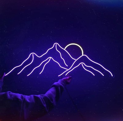LED Decorative Lights USB Mountains Sunrise Sunset Led Neon Signs Home Decora...
