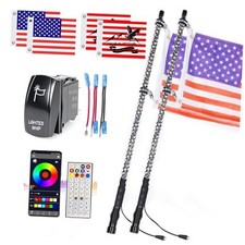 2PCS 3FT LED Whip Lights with Spring Base Spiral RGB Chasing 3FT/ Pack of 2 