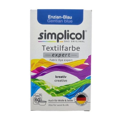 1er Pack Simplicol Textilfarbe Expert Enzian-Blau 150g 