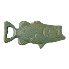 Cast Iron Large Mouth Bass Tail Beer Bottle Opener Handheld Boat House Bar Decor