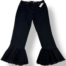 Pilcro  Letterpress Black Flare Leg Jeans Cotton Elastane Women  s 25 NWT