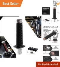 Universal Gear Shift Knob Katana Style Black Metal Silk Fits Most Manual Cars
