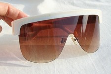VINTAGE 1970s SHIELD MOD SUNGLASSES UNIQUE PLASTIC OVERSIZED AVIATOR CYCLOPS HTF