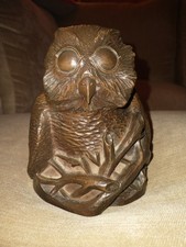 Vintage Richard Fisher Signed Bronzed Owl Sculpture/Paperweight 2.2kg