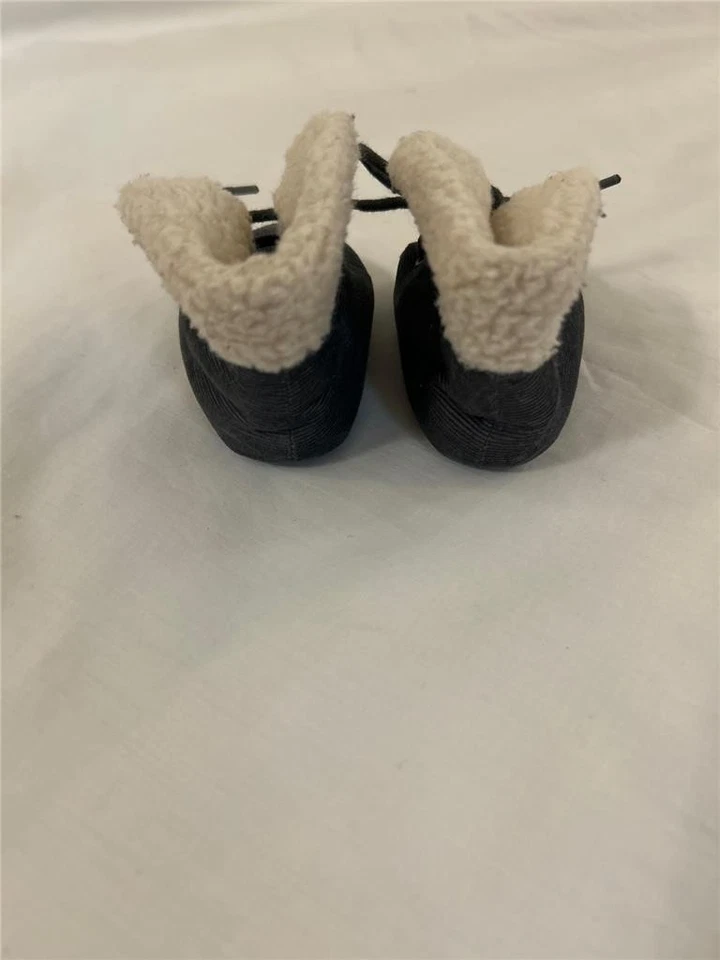 Botines para niño JANIE AND JACK gris pana piel sintética forrados sherpa talla 0 recién nacido Foto 3 de 4