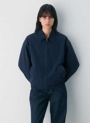 TNA Aritzia  Caddie  Blouson Workwear Jacket -  Navy Blue - Large Msrp $148