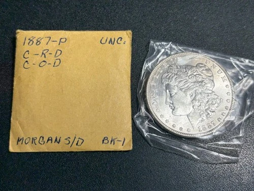 Morgan S/D, 1887-P  UNC. BK-1, Numismatic Profile/Brillant C-R-D, C-O-D