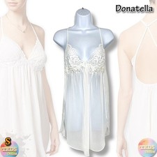 Linea Donatella S Juliet Lace-Trimmed Chiffon Chemise Lingerie Nightgown JLT010