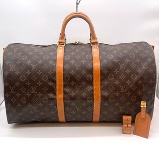 Auth Louis Vuitton Monogram Keepall Bandouliere 55 M41414 Boston Bag NS060013