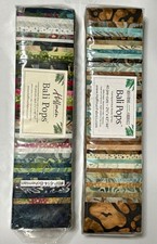 Lot of 2 Hoffman Bali Pop Batik Fabric Strip Packs Bohemian Brown Sugar