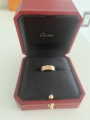 Cartier Love Band Ring 18k Rose Gold Size 6 No Stone Signed w/ Box & Cert