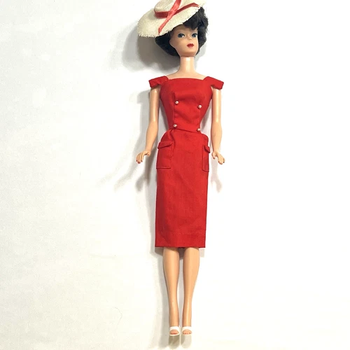 Vintage 1960s Mattel #850 Bubble Cut Brunette DOLL in #986 Sheath Sensations VGC