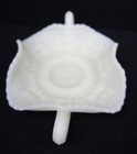 FENTON Art Glass Handled Bonbon Dish Uranium Satin Custard Glass 6" — photo 3
