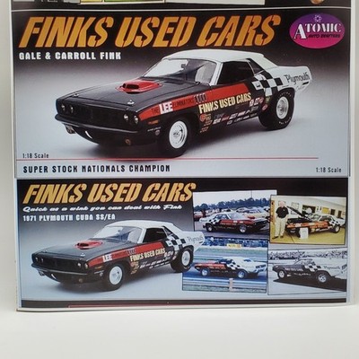 FINKS USED CARS 1:18 SUPER STOCK 1971 CUDA 426 HEMI ATOMIC