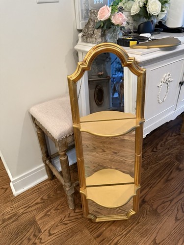 Arched Mirror Gold Gilt Wall Display Shelf Vintage style removable shelves - Picture 18 of 21