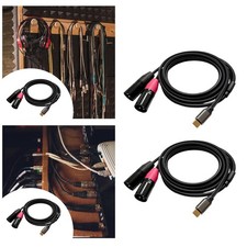 USB C to 2 XLR Cable 3 Pin Audio Cable for Home Audio Microphones Headphone