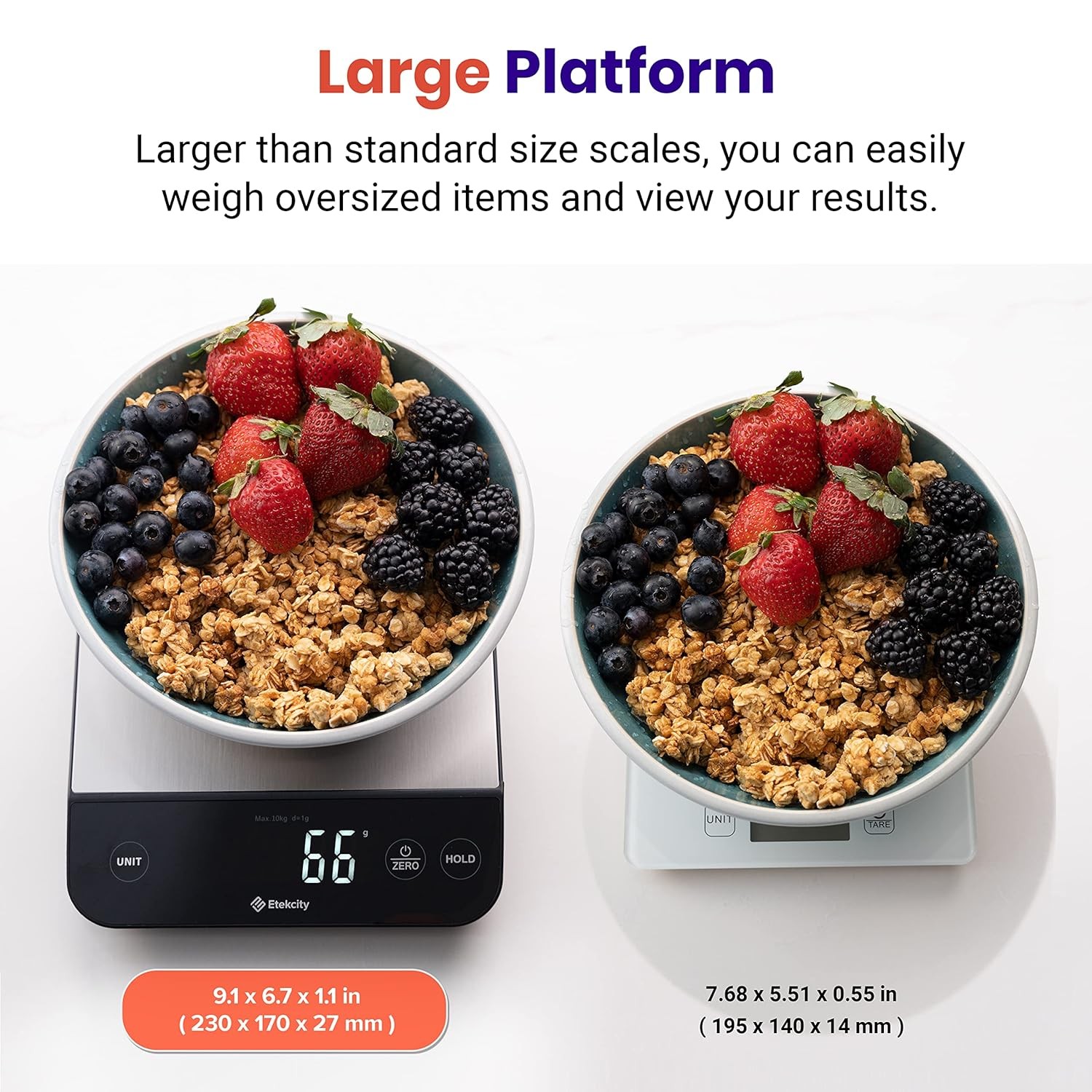 Etekcity Digital Food Kitchen Scale, Grams and Oz for Weight Loss, Baking and Co