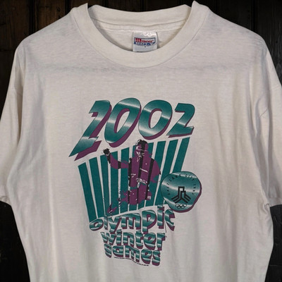 Vintage 2002 Salt Lake City Winter Olympic Games T Shirt Sz L Made in USA Tee