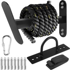 Battle Rope Hanger Anchor Strap Kit Storage Rack Black