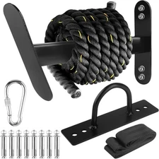 Battle Rope Hanger Anchor Strap Kit Storage Rack Black 