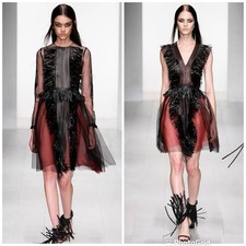 Marios Schwab Fringe Dress Spring 13’ RTW Size UK 8 US 4